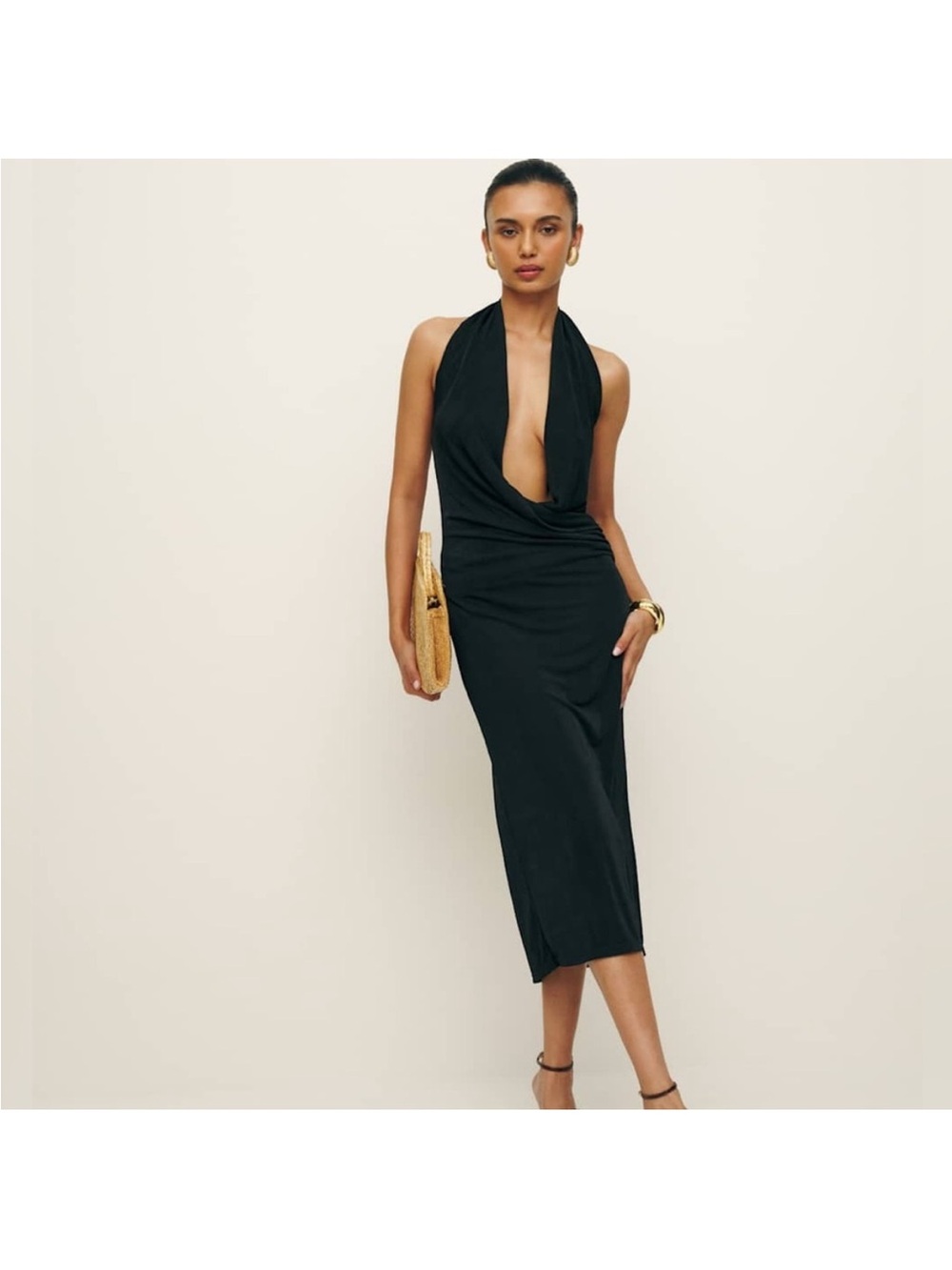 Reformation Black Maxi Halter Dress

2